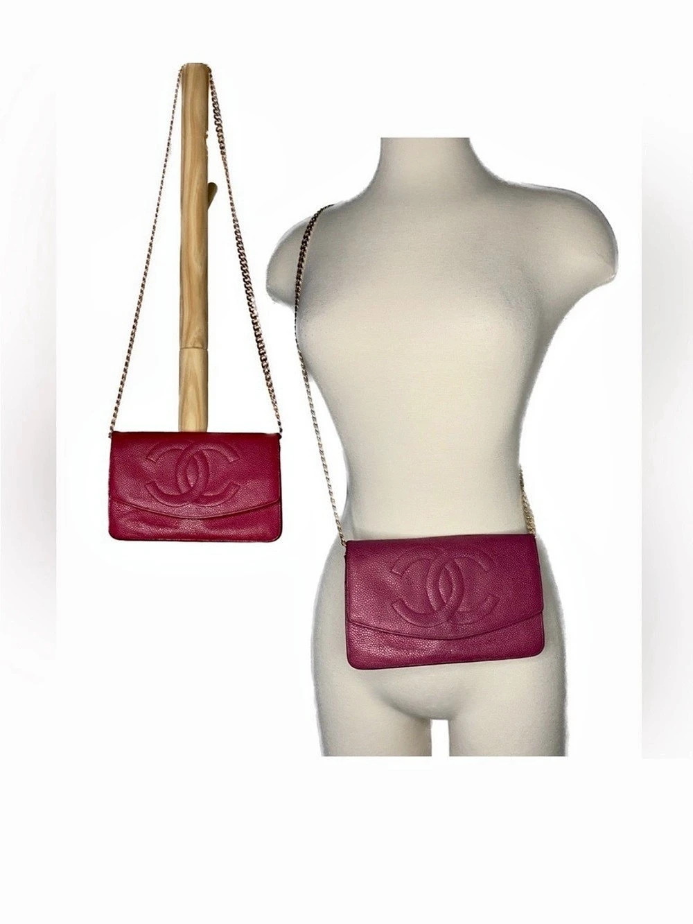 Chanel Classic Quilted Wallet on Chain WOC Crossbody Pink